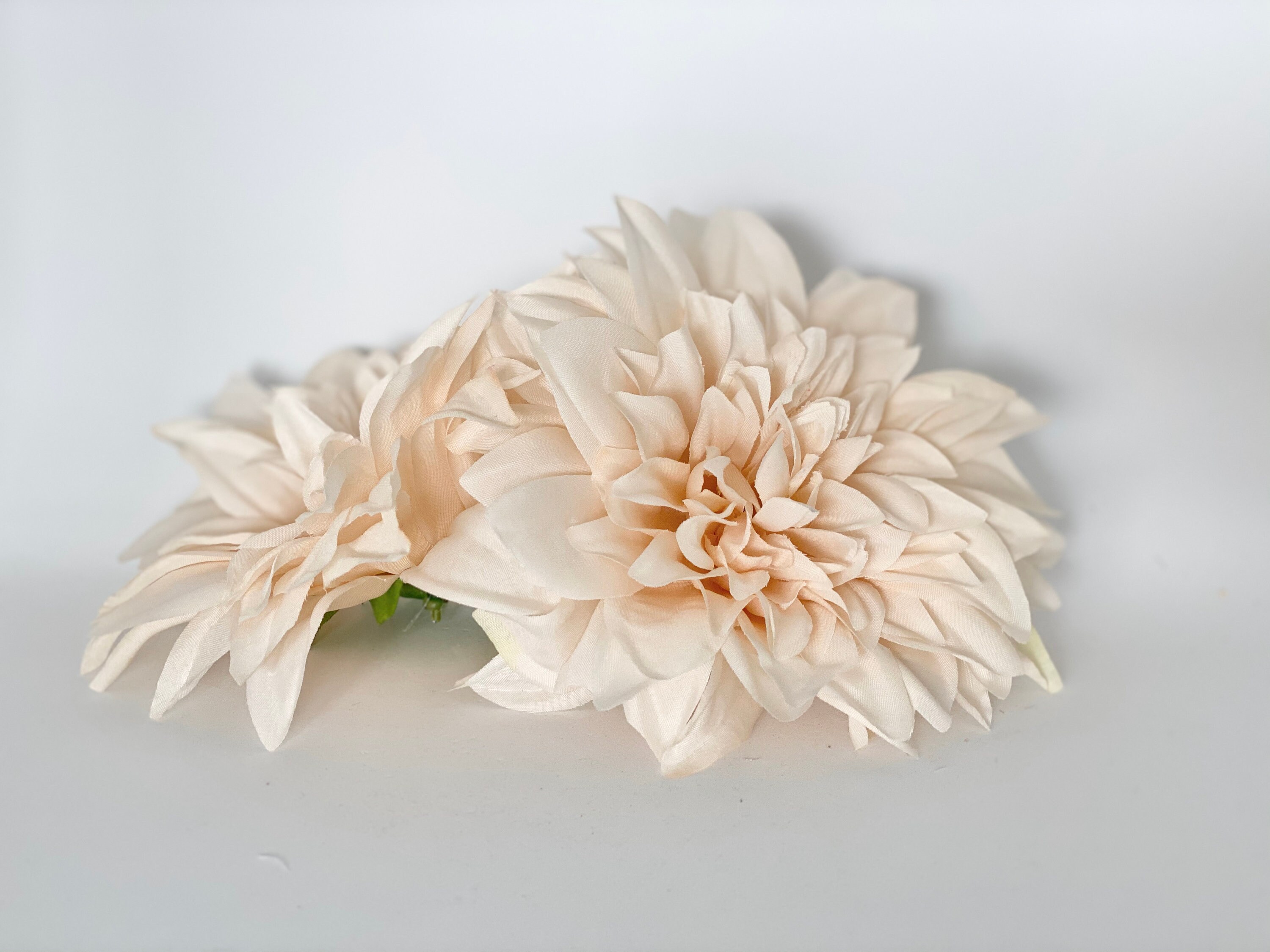 6 Large Beige Dahlia Artificial Dahlia Flower Artificial Etsy