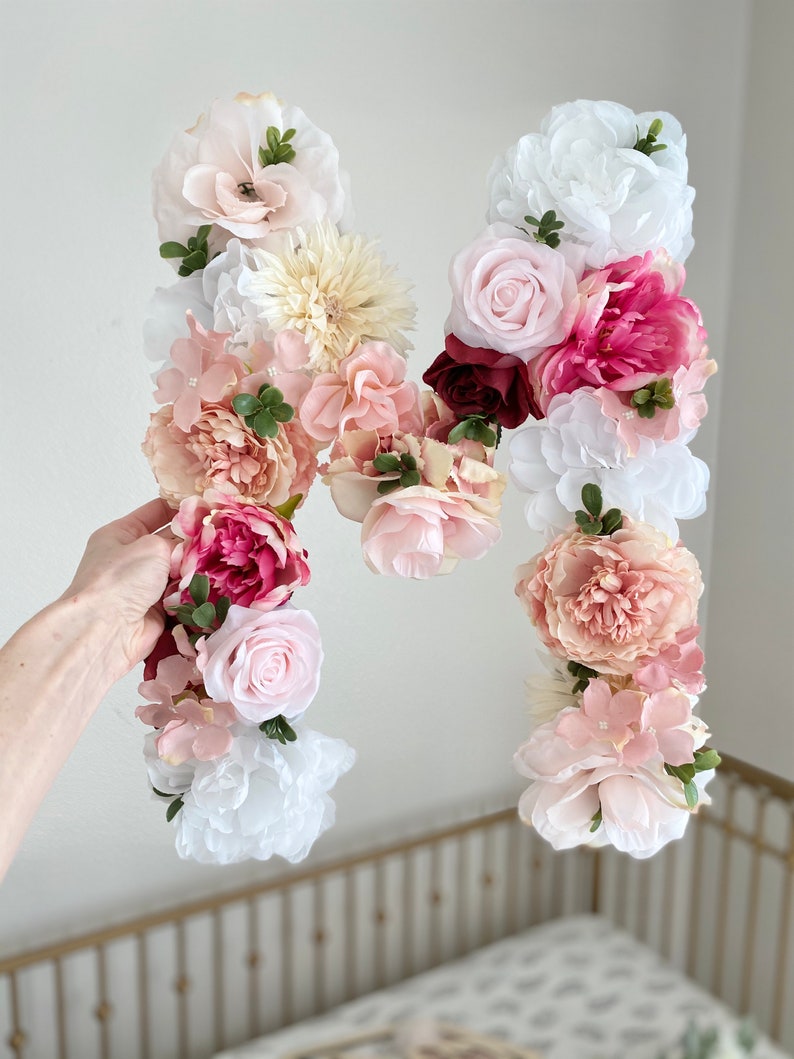 Large Floral Letter Large Flower Letter Floral Monogram Etsy