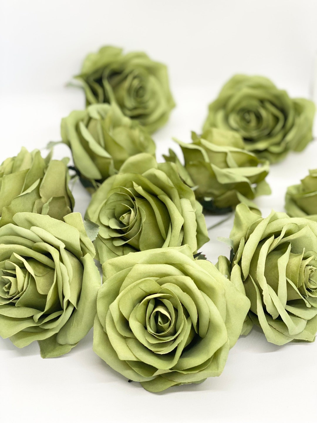 3.5 Artificial Green Rose Flower Green Artificial Rose Etsy