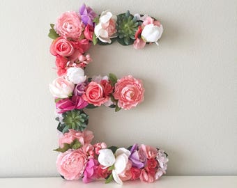 Custom Floral Letter LARGE Flower Letter Teen Girl Decor Teen Girl Gift Teen Girl Room Personalized Kids Personalized Gift Wall Art