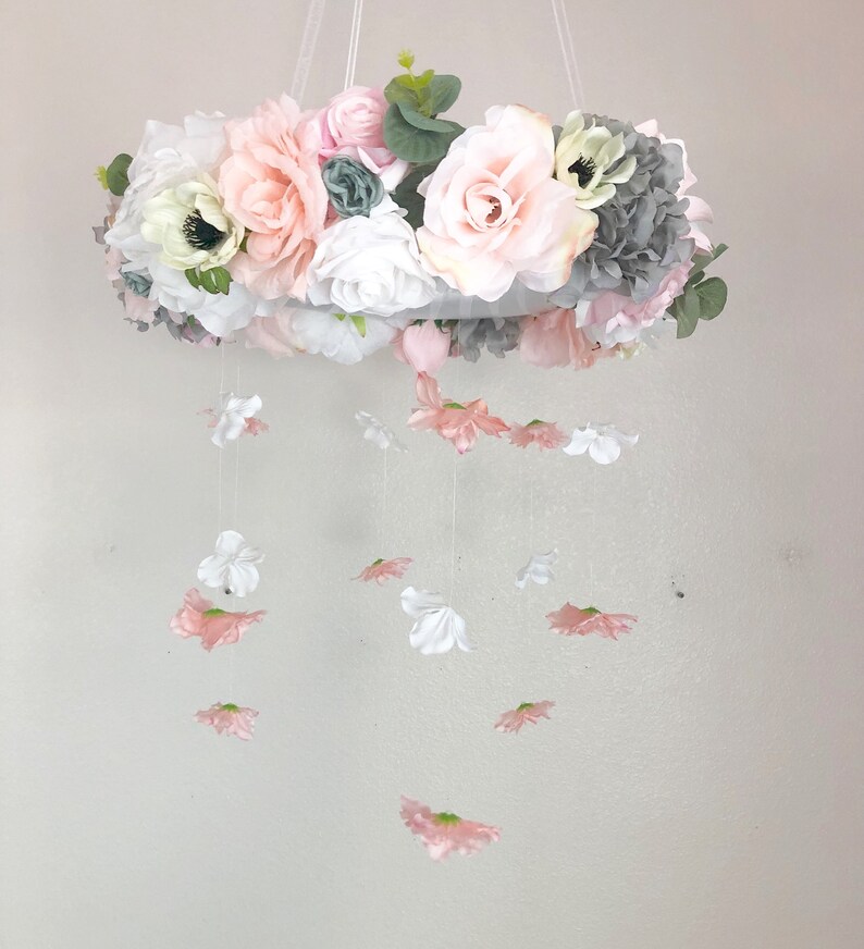 Baby Girl Mobile Floral Mobile Flower Mobile Girl Nursery Etsy