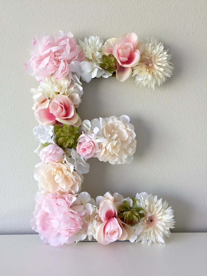 Large Floral Letter Custom Flower Letter Flower Monogram Etsy