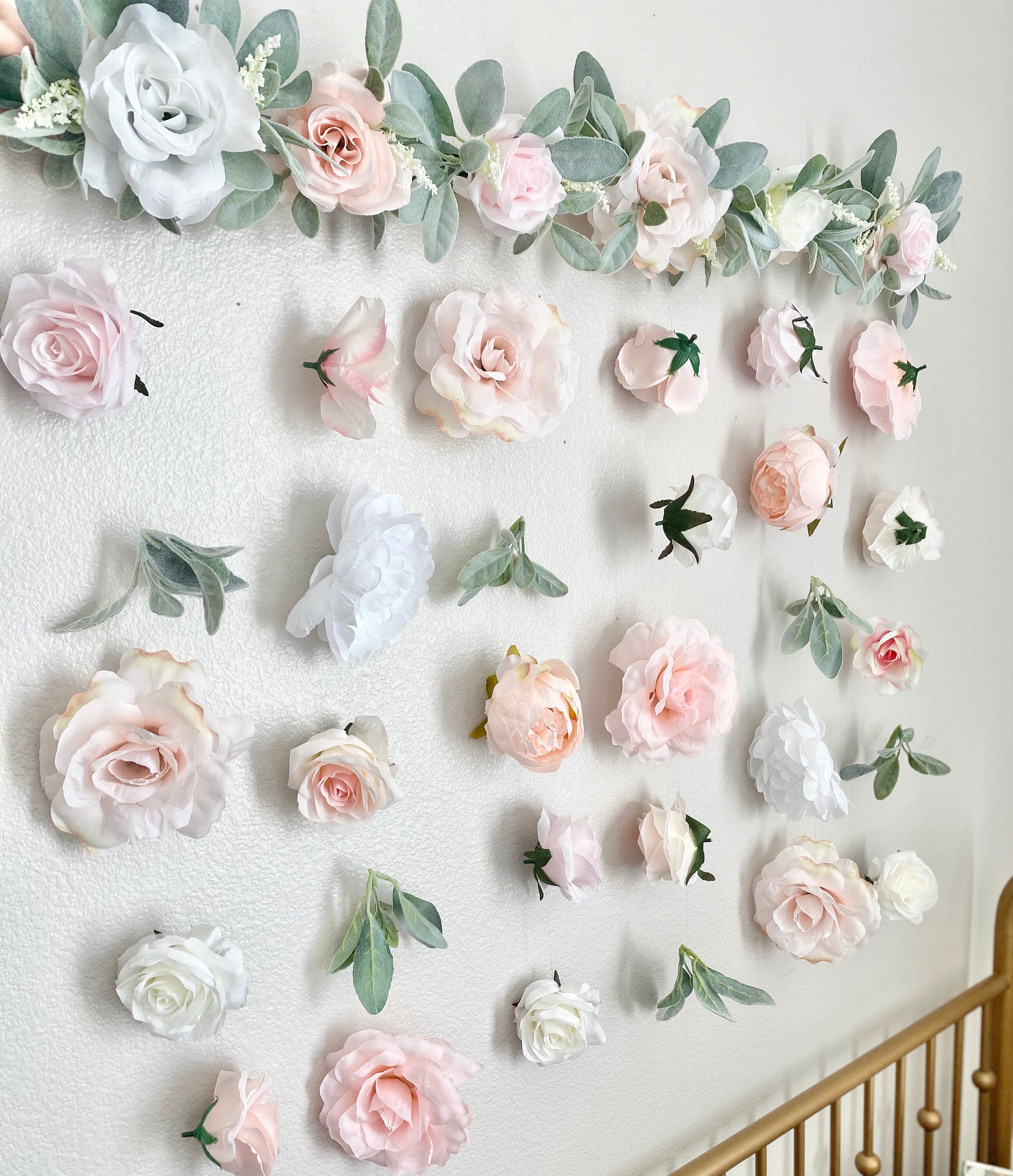 Flower Garland Wall Decor Hanging Flower Backdrop Wedding Etsy