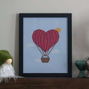 Heart Air Balloon | Cross Stitch Pattern