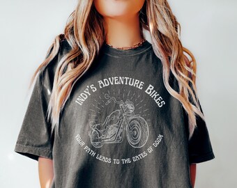 Indys Adventure Bikes Shirt, Indy Shirt, Dr Jones Shirt, Indiana Adventure Shirt, Theme Park Shirt, Indianas Shirt, Motorcycle Shirt