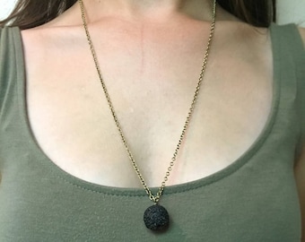 Simple lava diffuser necklace