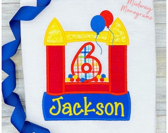 Personalized Bounce House Birthday Shirt: Custom Number Applique