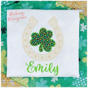 Girls Personalized St. Patrick&#39;s Day Shamrock Shirt