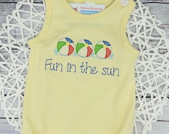 Boys Summer Sunsuit: Baby Boy Bubble Outfit - Beach Day