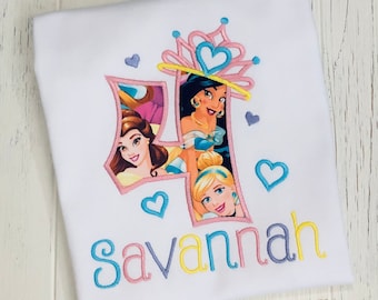 Personalized Princess Birthday Shirt: Number with Crown