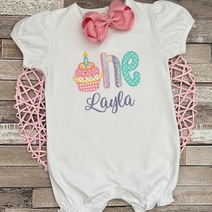 Applique Cupcake First Birthday Shirt - Sweet One - Personalized