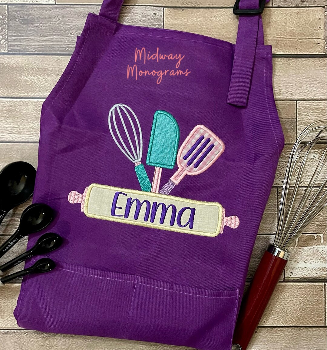 Personalized Apron for Kids Kids Apron Personalized Apron With Pockets
