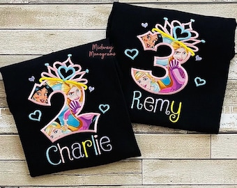 Personalized Princess Birthday Shirt: Number with Crown