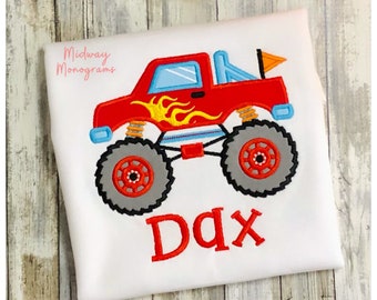 Appliqué Monster Truck Shirt: Personalized Boys Truck Tee