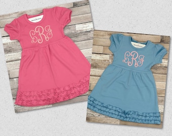 Girls' Personalized Ruffle Dress: Monogrammed Dress