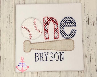 Personalized Baby Boy Baseball 1st Birthday Shirt