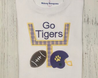 Boy's Appliqué Tiger Football Shirt - Game Day Toddler Tee