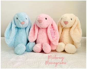 Personalized Embroidered Bunny – Keepsake Toy for Children, Easter, Baby Gift