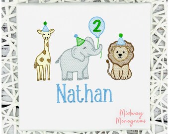 Personalized Zoo Animals Birthday Shirt - Ages 1-6