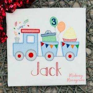 Personalized Train Birthday Shirt: Ages 1-5, Sketch Train Design