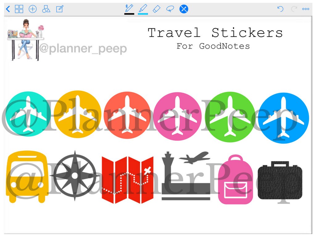 Travel Stickers for Digital Planner GoodNotes Etsy