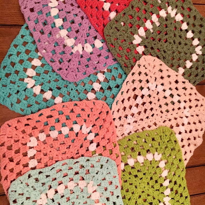 Spring Placemats Trivets Coasters Aqua Coral Lavender Green Etsy