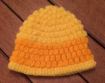 Yellow Baby Beanie Hat Childs Crocheted Boy Girl READY TO SHIP Shower Gift One-Of-A-Kind 6-12 Months 1 Year Gift Thick Textured Soft