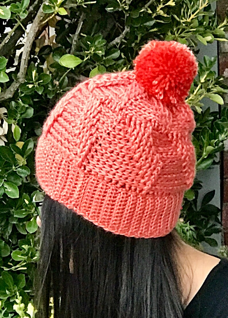 Hat with Braids Crocheted Navy White Gray Ribbons Pom Poms Adult Teen Large XL Gift One-Of-A-Kind Soft Ready To Ship