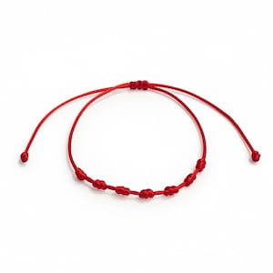 7 Knots Red String Protection Bracelet, Good Luck Cord Adjustable Bracelet, Amulet, spiritual gift
