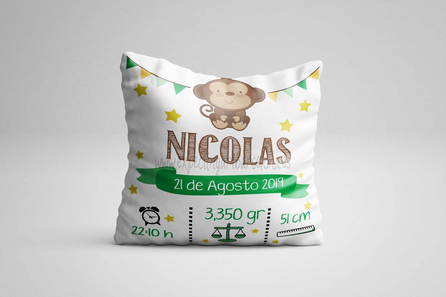 Monkey Birth Pad Monkey Pillow Name Baby Cushion Newborn Etsy Monkey Birth Pad Monkey Pillow Name Baby Cushion Newborn Etsy