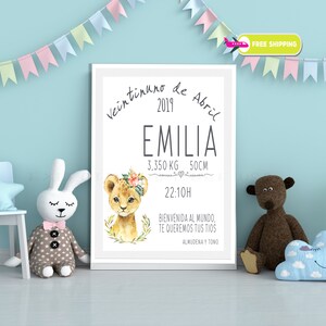Personalized Decorative Sheet Girl Baby Data Chart Name Box Etsy