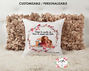 Mother's Day cushion| Mother and child cushion | Pillow with message for mom| Gift for Mom | Cushion 40x40 cm| Room decoration.