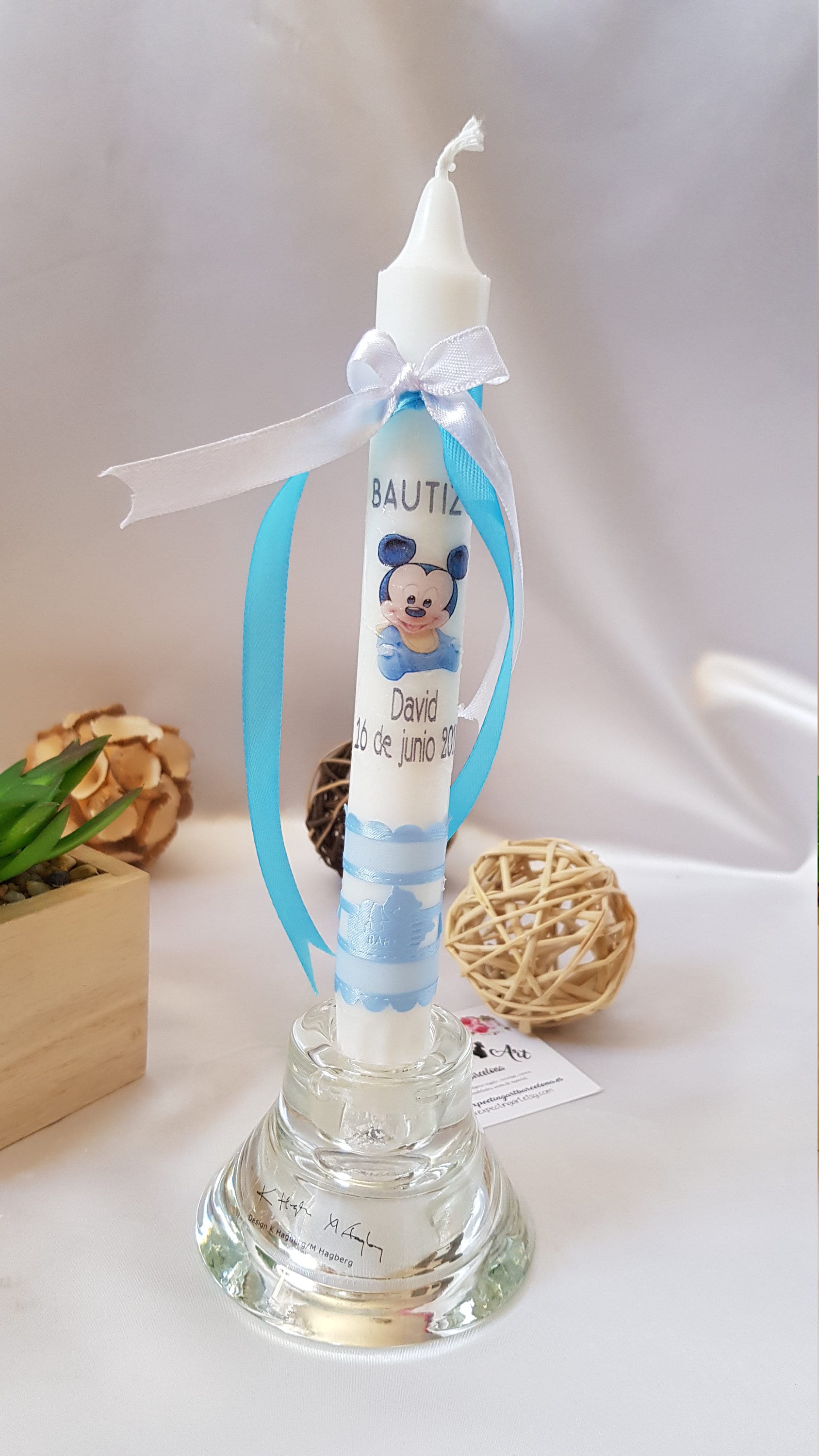 Baptismal candle. Communion detail. Confirmation event. Etsy