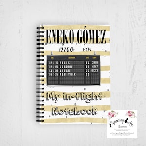 In-flight notebook| Flight stewardess schedule | Crew notebook| planner diary| Stewardess| Flight attendant gift| Agenda TCP purser overload.