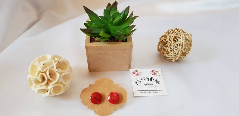 Event and cocktail. Summer earrings Recycled button Earrings Bestfriend Gift Beach earrings Red Gift to MOM