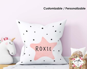 Star cushion with name| Birthday gift for girl| Birth gift for baby| Baby shower girl | Decoration baby room