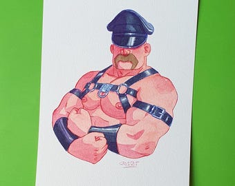 Gay Leather- Original watercolor painting