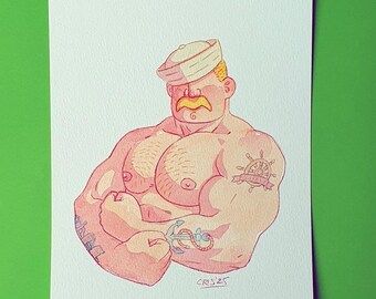 Gay Sailor - Original watercolor painting