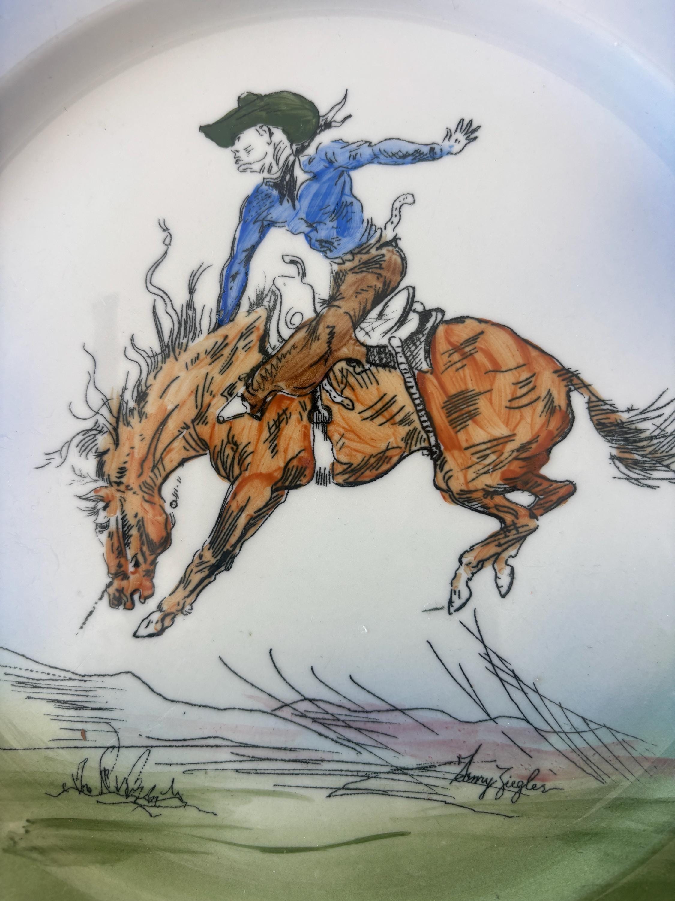 Vintage Jackson China Restaurant Ware Cowboy on Bronco by Henry