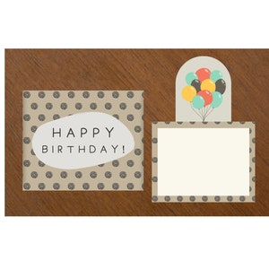 Cartão de feliz aniversário em branco por dentro, cartão de aniversário divertido surpresa em formato U, cartão de aniversário minimalista fofo, download digital instantâneo para impressão