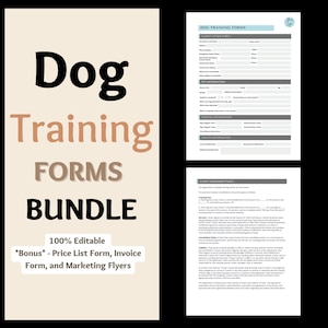 Dog Training Service Agreement, Editable Canva Template, Dog Training Service Contract, Dog Training Flyer, Dog Training Agreement Bundle