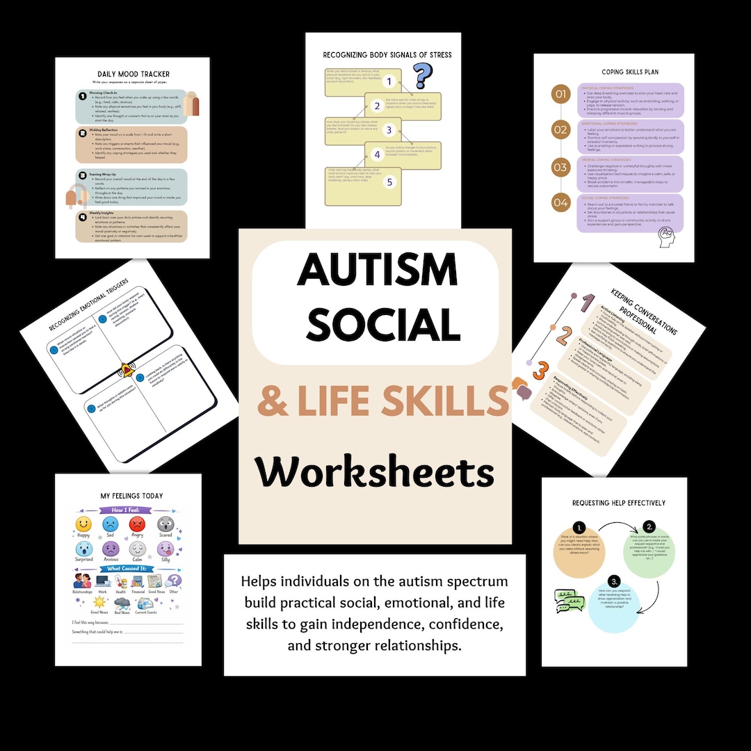 Autism Social & Life Skills Worksheets for Adults + Teens ...