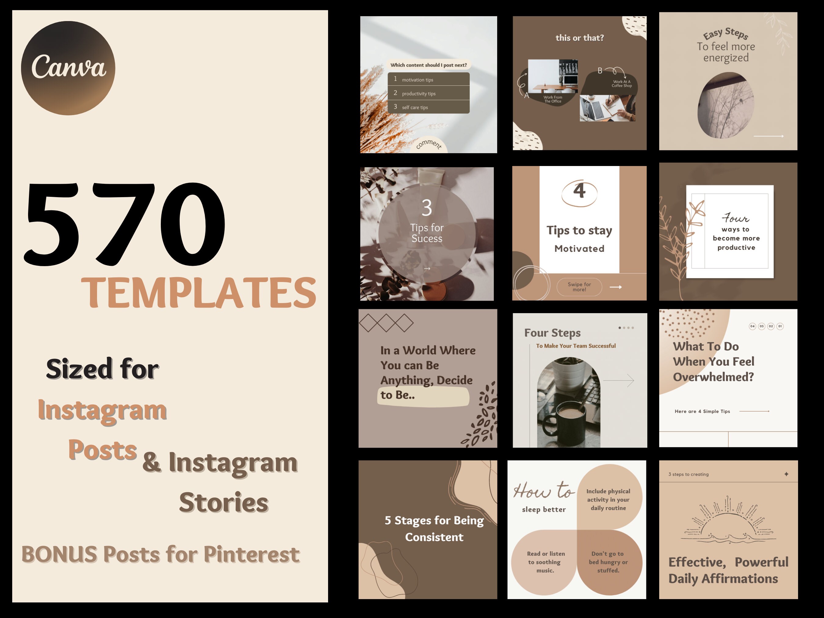 Coach & Course Creators Instagram Template Social Media Bundle, Life ...