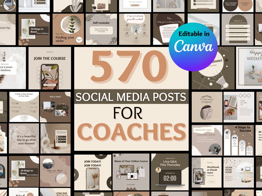 Coach & Course Creators Instagram Template Social Media Bundle, Life ...
