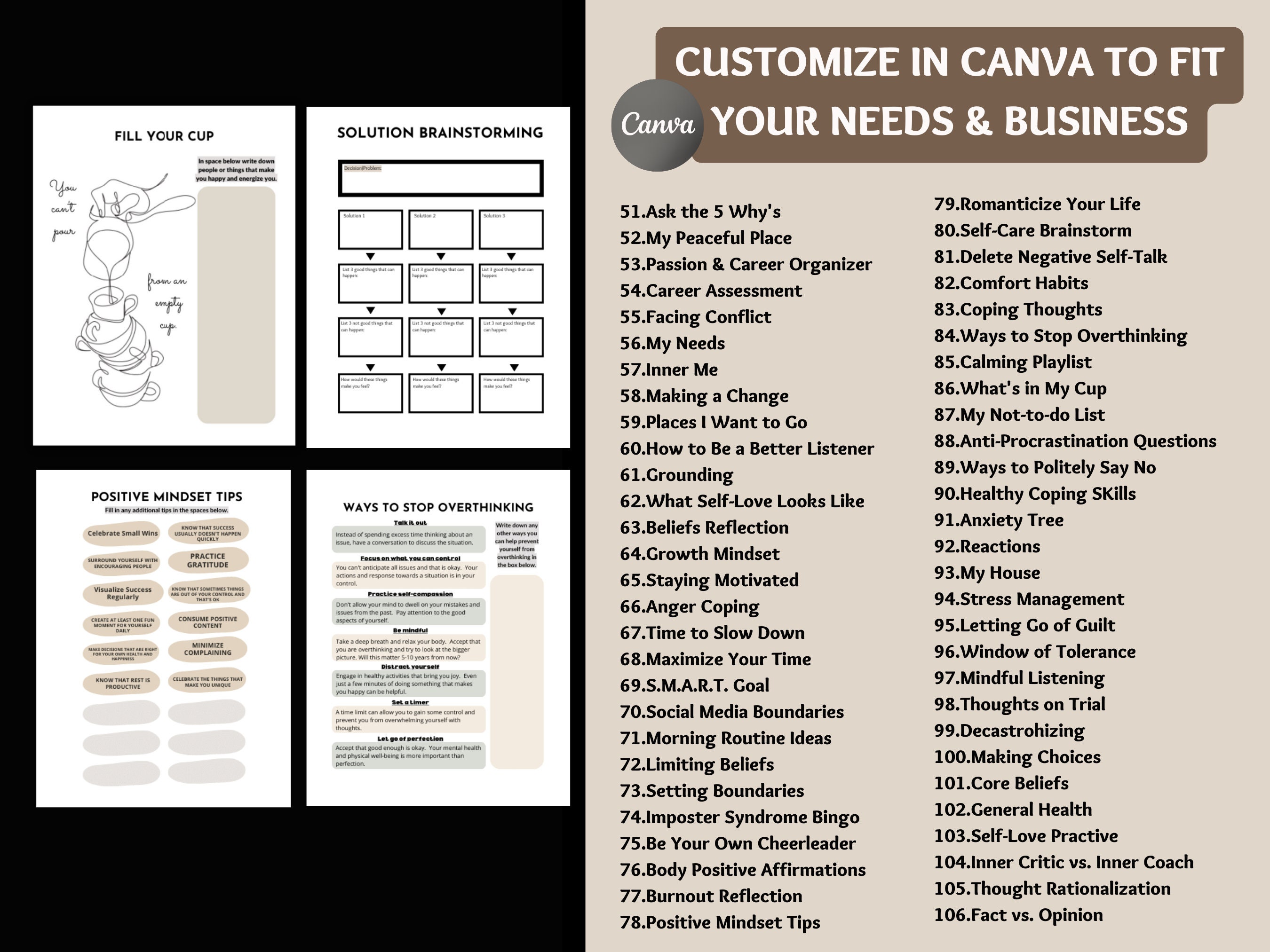 100+ Coaching Worksheets Bundle, Coaching Canva Templates, Editable ...
