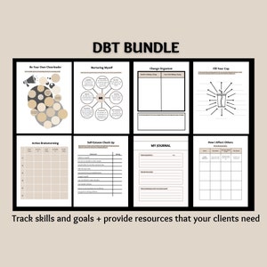 DBT-arbetsbladspaket, terapiarbetsblad, DBT-färdigheter, DBT-arbetsbok, terapiverktyg, utskrivbart handout för psykisk hälsa, terapeutresurser bild 4