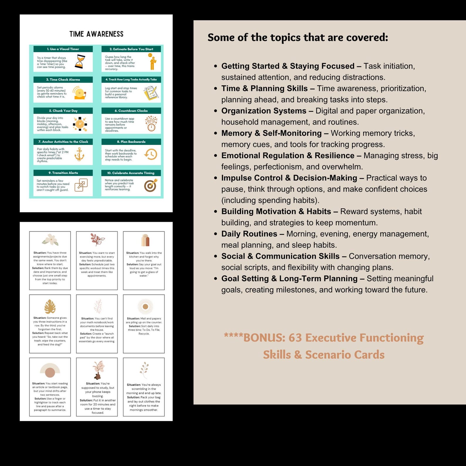 400 ADHD Executive Functioning Skills Strategies Resources, Mental ...