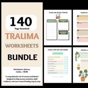 Trauma Therapy Worksheets Bundle Trauma Healing Workbook Nervous System Regulation Somatic Exercises CPTSD Counseling PTSD Recovery Handouts