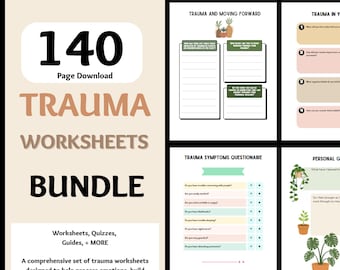 Trauma Therapy Worksheets Bundle Trauma Healing Workbook Nervous System Regulation Somatic Exercises CPTSD Counseling PTSD Recovery Handouts