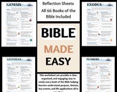 The Bible Made Easy, Bible Study Guide, Bible Breakdown Scripture Bundle,Bible Made Simple, Reflection Journaling Bible Book Chapter Summary